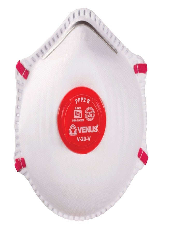 جهاز تنفس فينوس V-20 مزود بفلتر وصمام (أبيض) - عبوة من 10 قطع